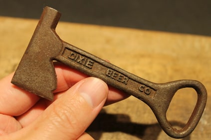 Cast Iron Dixie Beer Bottle Opener Fireman Axe Hatchet