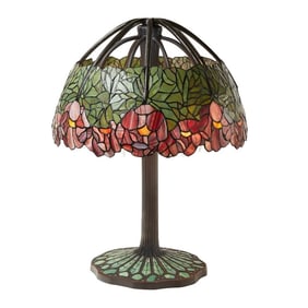 27"H Lotus Mosaic Base Stained Glass Table Lamp