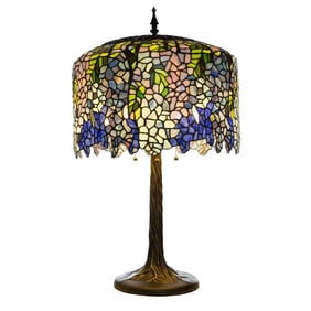 29.5" Wisteria Leaded Glass Stained Glass Table Lamp