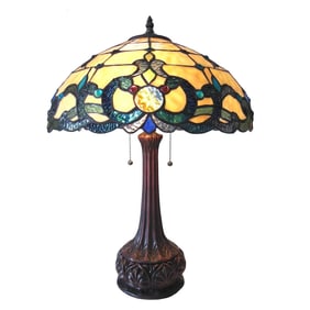 25" Victorian Style Stained Glass Table Lamp