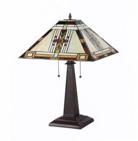 23.2" Stained Glass Mission Table Lamp