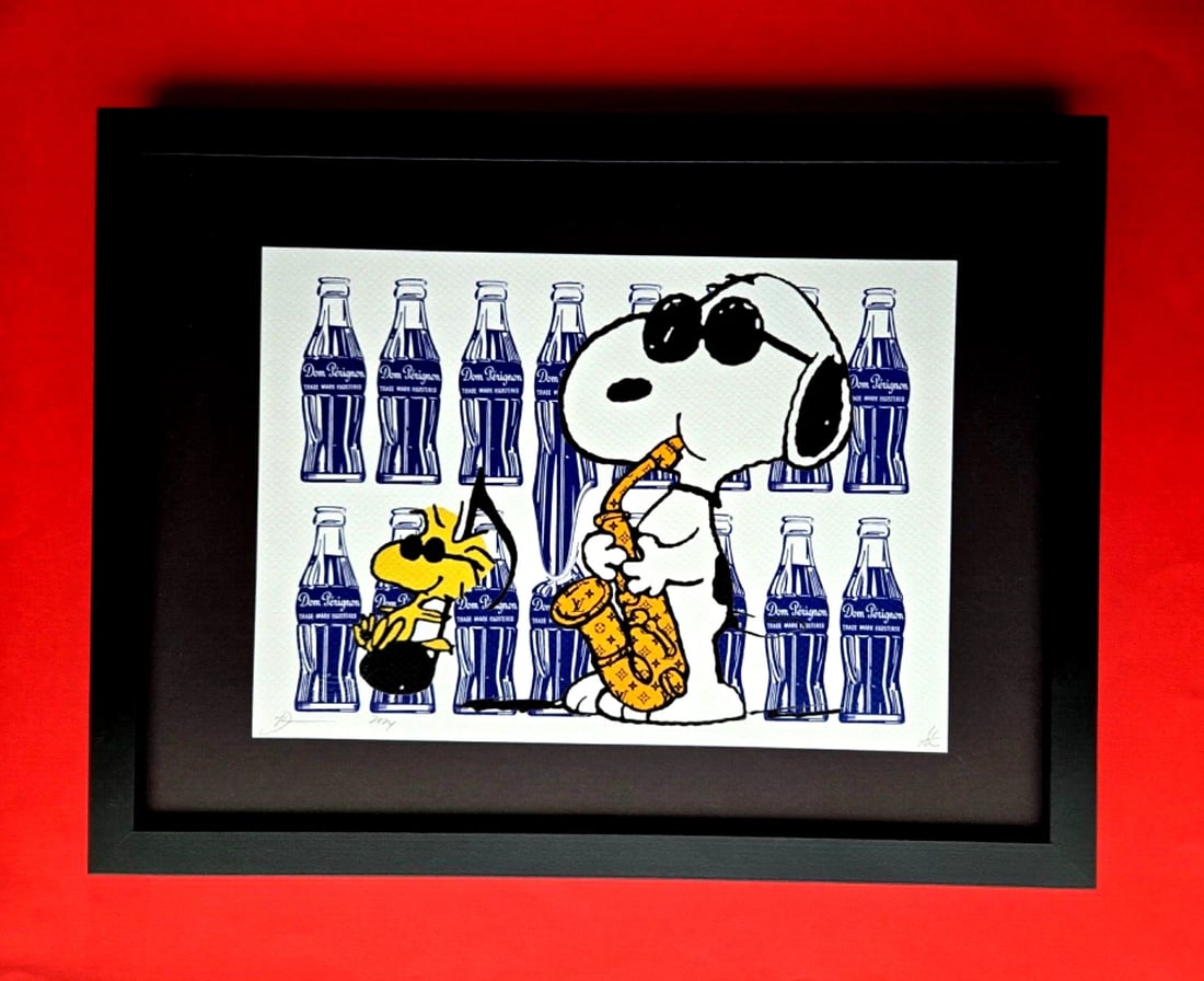 Death NYC Hand Signed Framed Print 16X12in COA SNOOPY PLAYS SAX DOM PERIGNON: The seller has not provided a description for this item. Contact them with any questions before purchasing. Reserve: $99.00 Shipping: Domestic: Flat-rate of $25.00 to anywhere within the contiguo