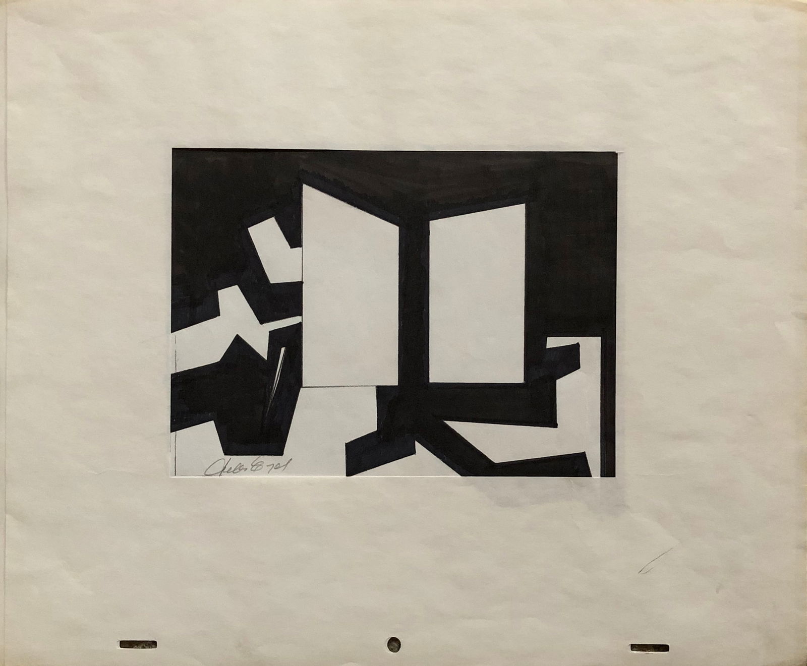 Jules Engel (1909-2003): Jules Engel - Painting on animation production paper. Signed Lower Left. Great abstract original work by Engel. Sheet 10 1/2 x 12 1/2". Site 5 x 7" Beautiful work would look great framed. Engel aside