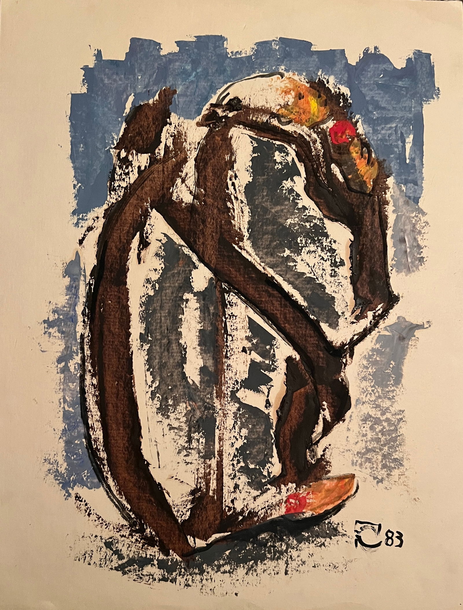 Federico Cantu (1907-1989) MX - Painting on paper, signed.: Federico Cantu (1907-1989) MX Painting on paper. Signed and Dated 1983. Dimension: 18 x 13 5/8" Mexican painter, engraver and sculptor. Studied painting under Diego Rivera. He met Pciasso in Europe. 1