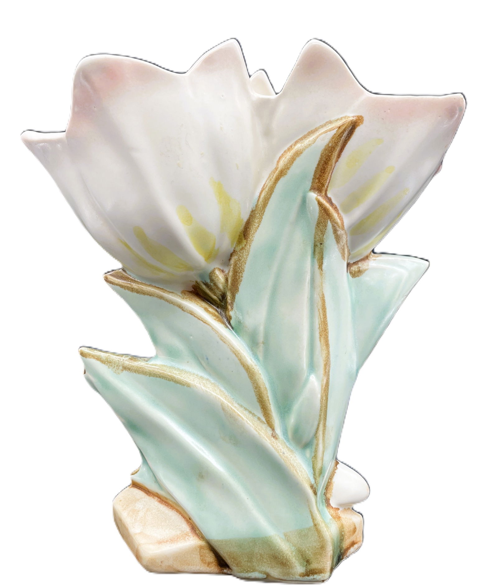 McCoy Pottery USA 8-Inch Flower Form Double Tulip Vase (1 of 8)