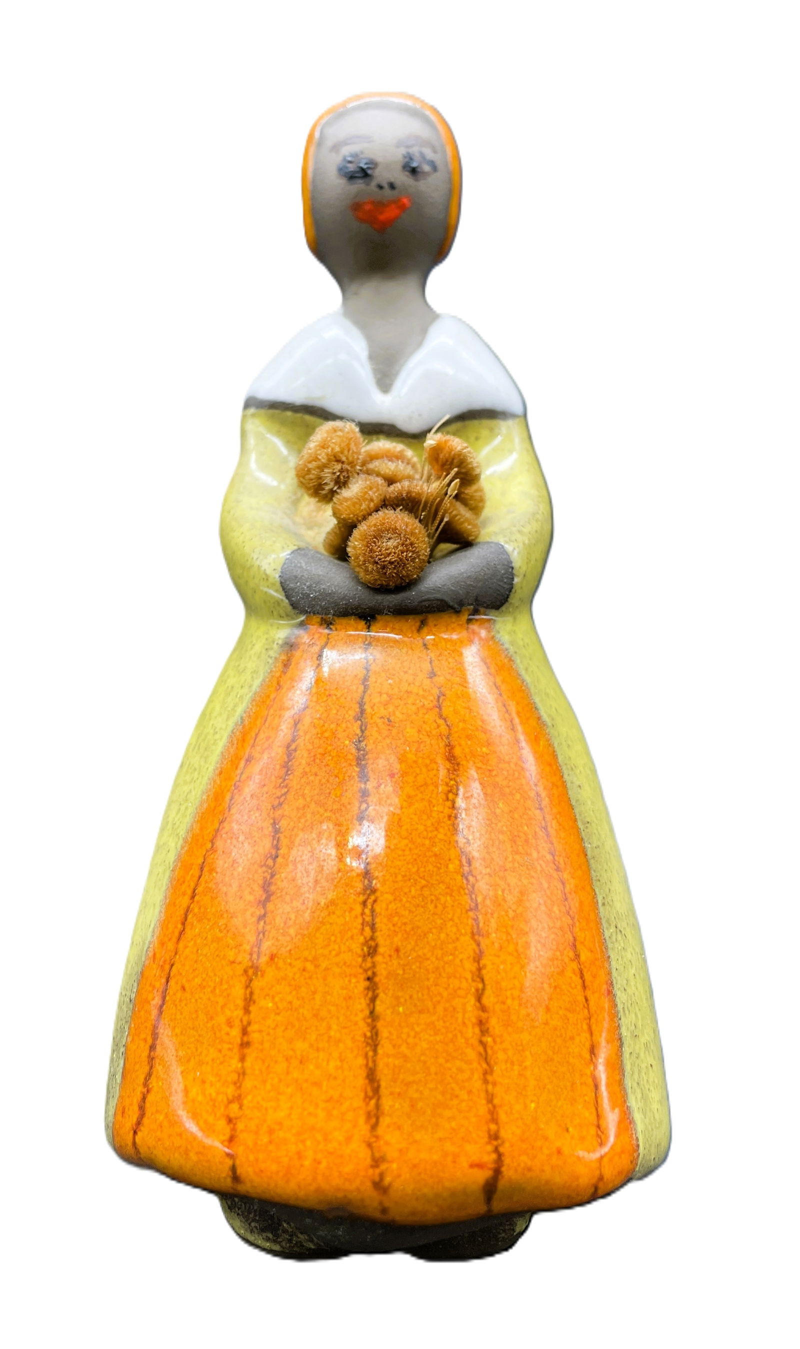 MCM WOMAN SHAPED BUD VASE: Date/Period: unknown Dimension: Approx. 5.25" Material: ceramic Additional Information: MCM JIE GANTOFTA SWEDEN POTTERY WOMAN FIGURAL BUD VASE Shipping: Domestic: Flat-rate of $10.00 to anywhere withi