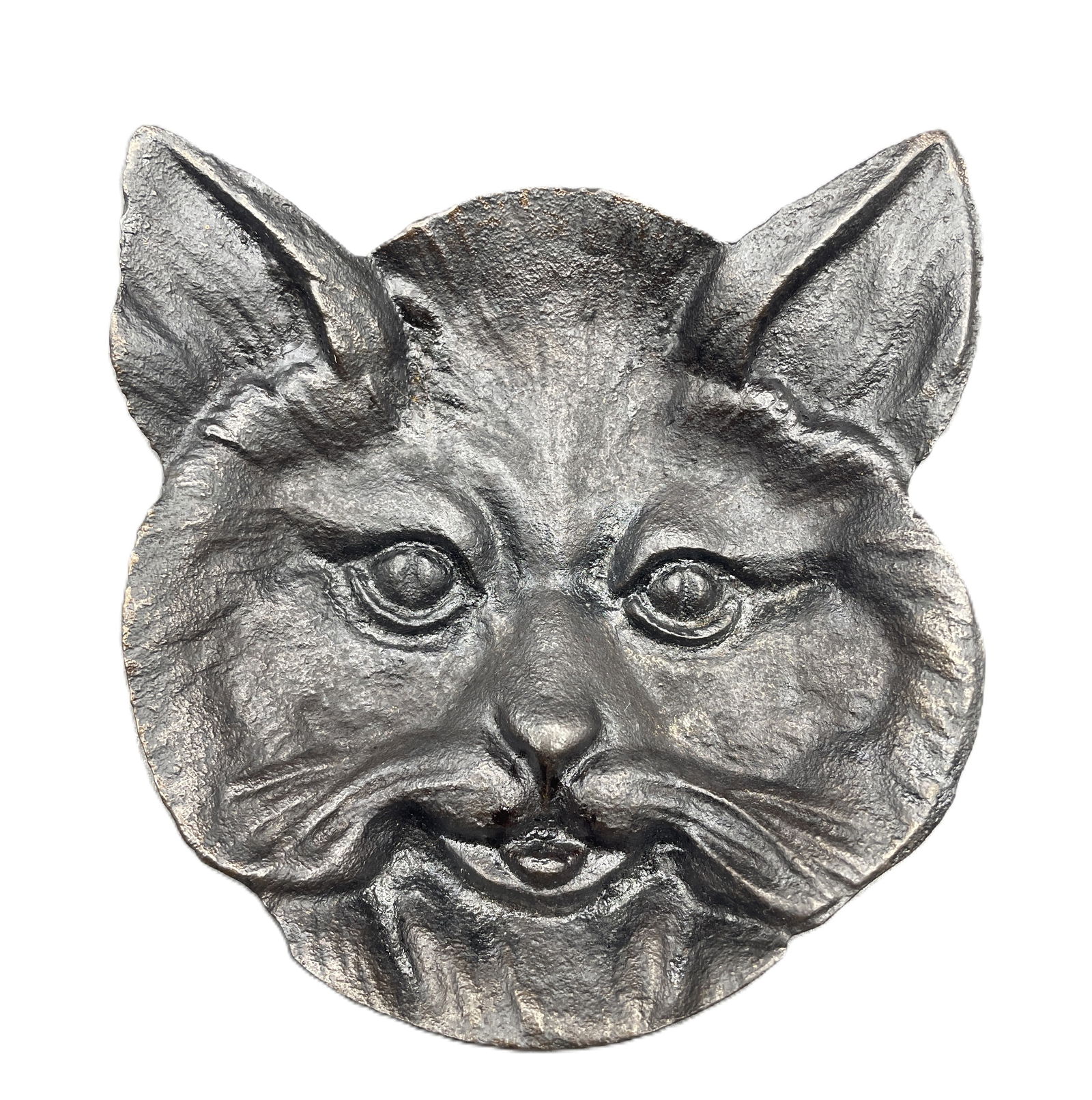 Vintage Virginia MetalCrafters Cast Iron Bob Cat: Date/Period: unknown Dimension: Approx.3.5 x3.5" Material: cast iron Additional Information: Vintage Virginia MetalCrafters Cast Iron Bob Cat Kitchen Trivet Ashtray MCM Marked on back 3-B Shipping: Do