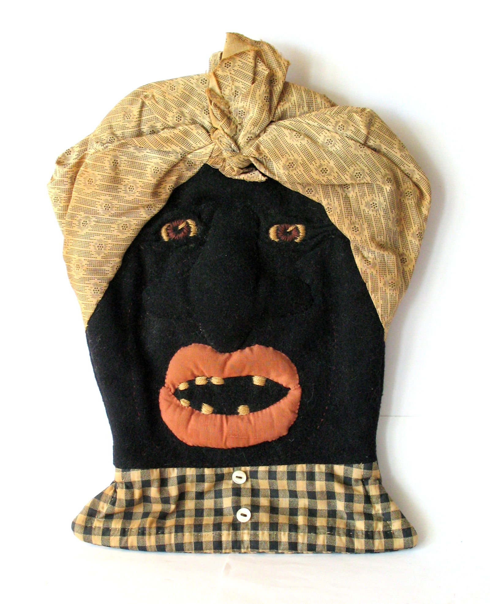 Antique folk art fabric Mammy hot pad. (1 of 5)