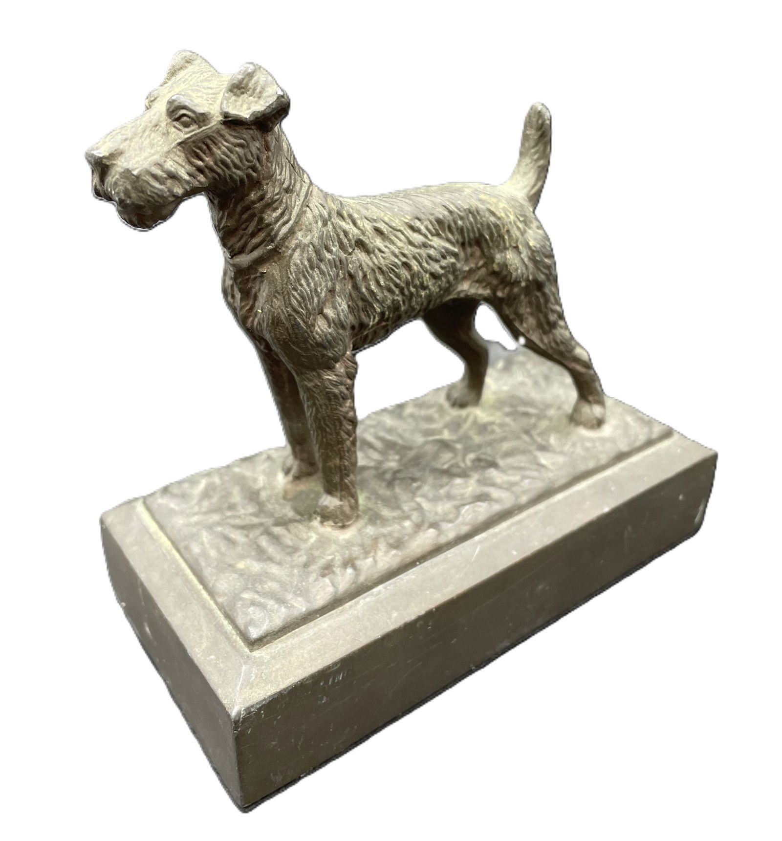 AIREDALE IRISH TERRIER DOG BOOKEND Cast Spelter Metal (1 of 7)