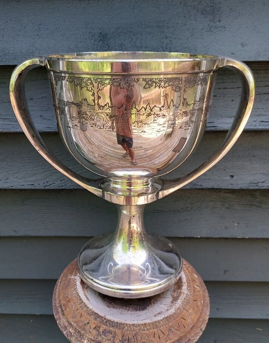 Monumental Vermont State Fair 1909 Loving cup engraved chickens cows pigs Trophy (1 of 8)