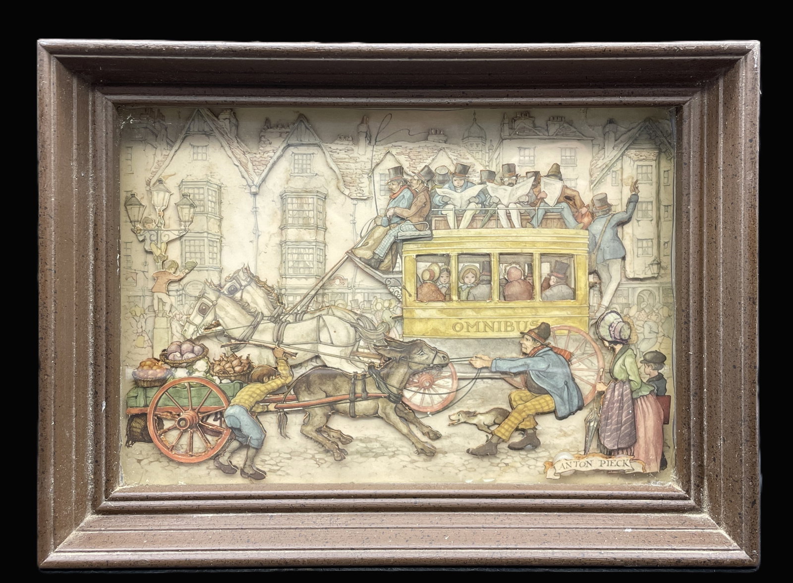 ANTON PIECK 3D SHADOW BOX "OMNIBUS" CITY SCENE (1 of 8)