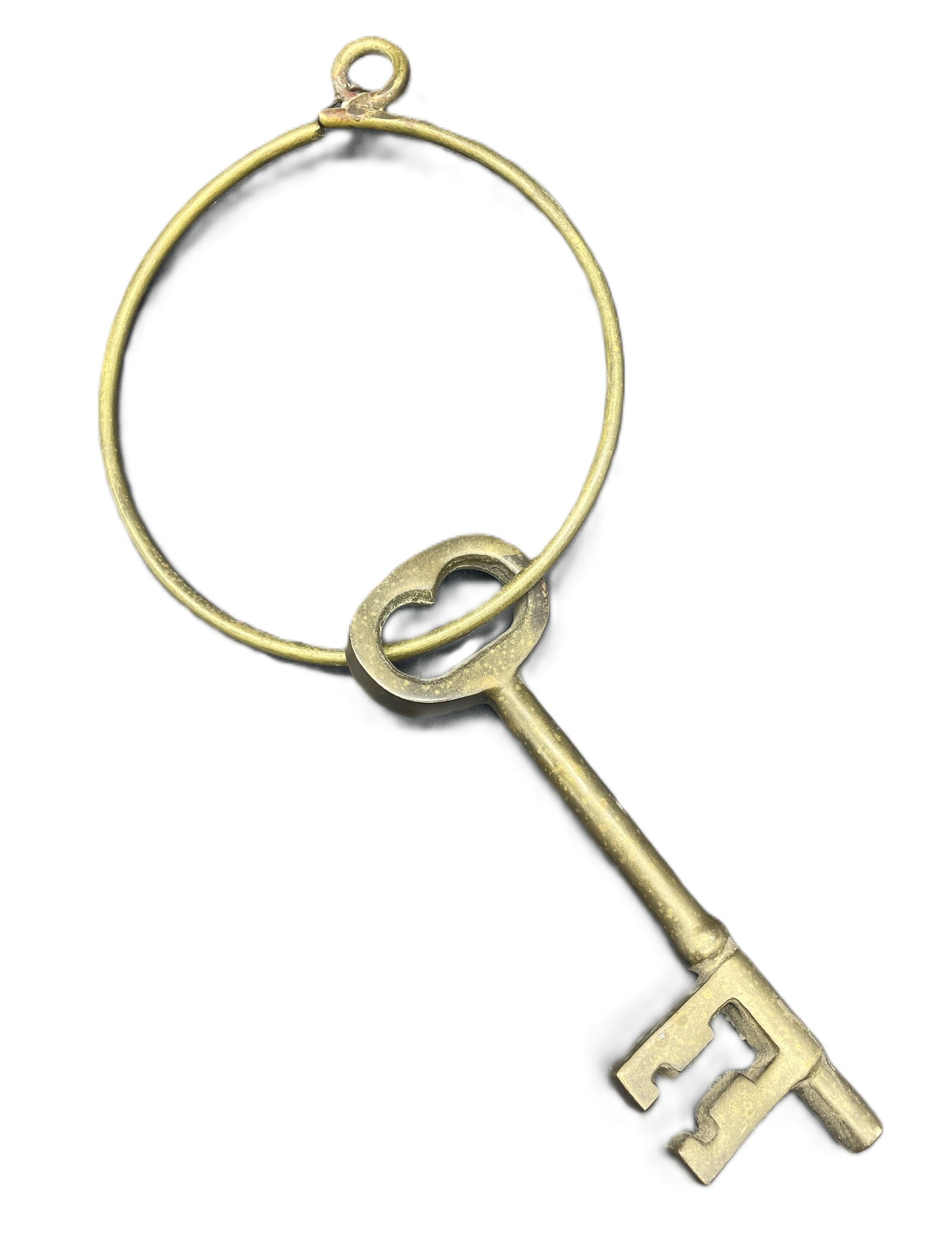 Vintage Large BRASS Skeleton Key on Brass Ring (1 of 6)