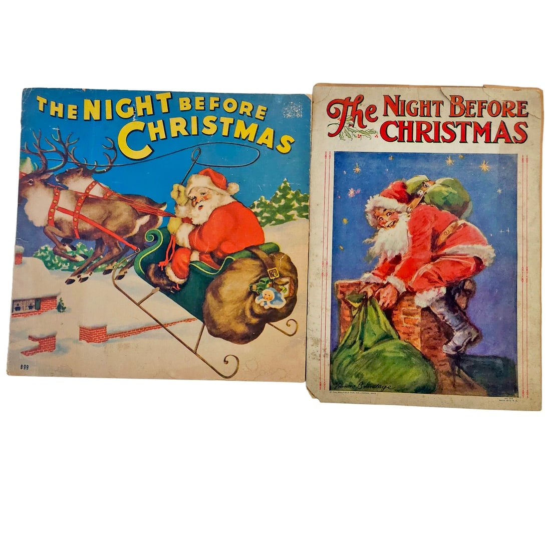 The Night Before Christmas set of 2 Circa 1920-30s soft covers: Title: The Night Before Christmas set of 2 Circa 1920-30s soft covers Description: The Night Before Christmas set of 2 Circa 1920-30s soft covers 1920 The Saalfield Pub Co Delicate brittle condition P