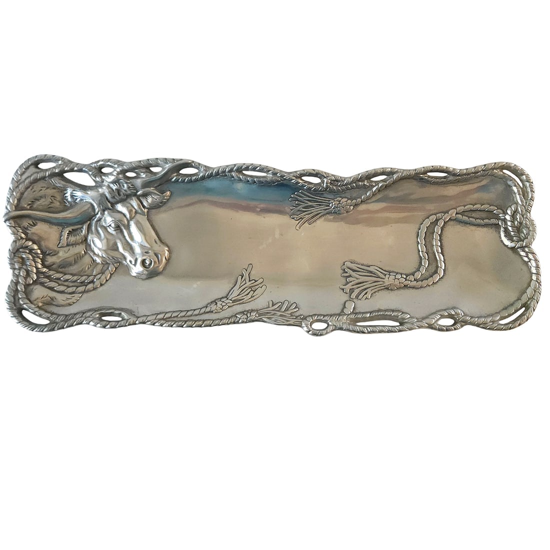 Arthur Court Longhorn Cast Aluminum Long Serving Tray 2003 Retired (1 of 8)
