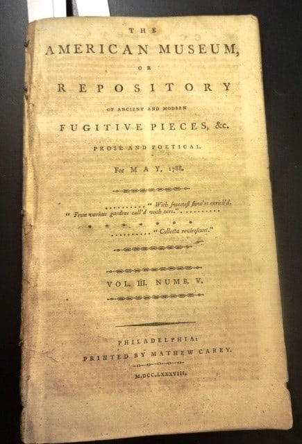 1788 American Museum Slavery Constiutution (1 of 8)