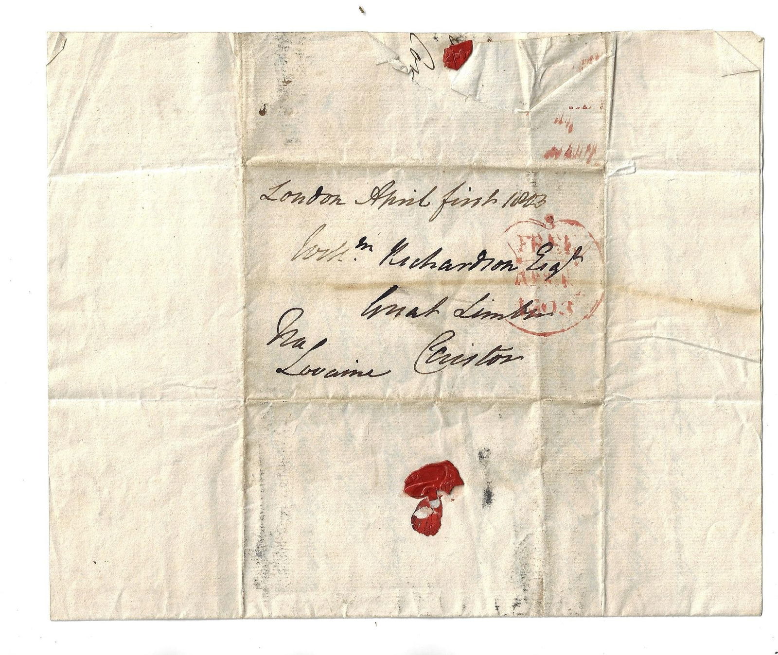 1803 English Letter Sale of Horse Lord Lovaine (1 of 3)