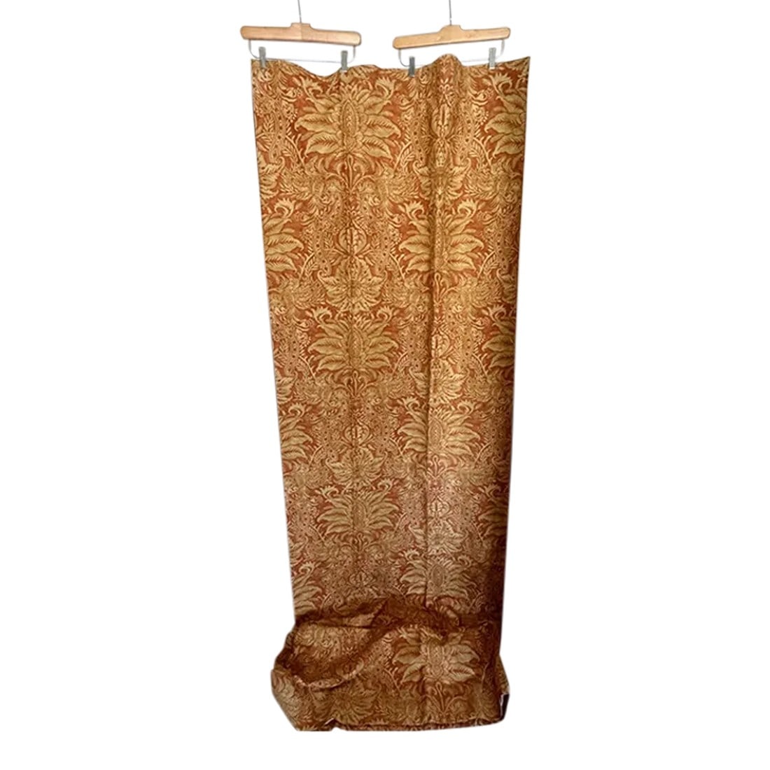 Rustic European Cotton/Linen Terra Cotta Print Blackout Drapery Panels-A Set (1 of 12)