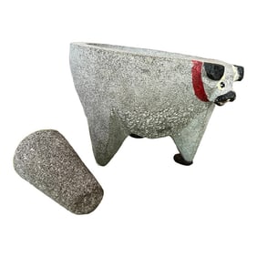 1970s Stone Dog Mortar and Pestle