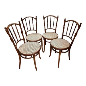 Set of 4 Late 19th Century Jacob & Josef Kohn, Wien, Bentwood Chairs