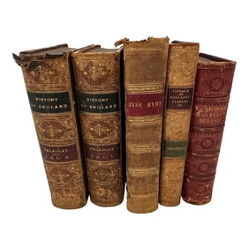Antique 19th C. Collection of Leather Bound Books-A Set