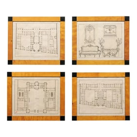 Swedish 19th Century Architectural Etchings - 4 Pieces