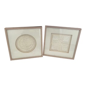 Postmodern Pressed Paper Art by Ed Pasternak-a Pair