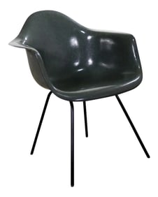 Elephant Hide Gray Eames Herman Miller Molded Fiberglass Dax Arm Shell Chair H Base