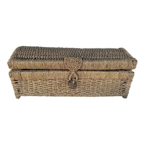Vintage Rectangle Raffia Trunk