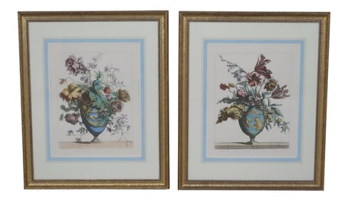 Matted & Gold Framed Botanical Prints - a Pair