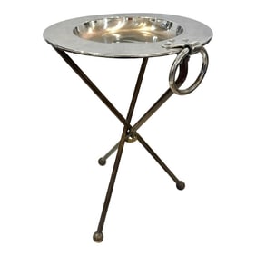Neoclassical Style Brass & Nickeled Metal Gu?©ridon / Collapsing Side Table