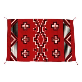 Vintage Red Navajo Style Wall Hanging Rug