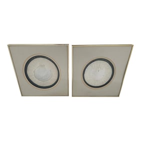 Vintage Pair of Sea Shell Paper Art/Signed