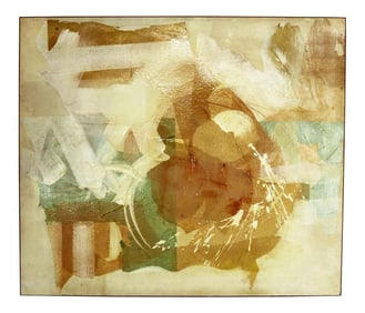 Mixed Media Abstract 2d Art Piece Where No Sea Runs by Richard Slimon Spring 1962