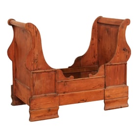 Antique Swedish Wood-Carved Sleigh Dog Bed