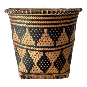 Vintage Palawan Woven Rattan Basket