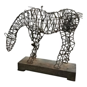 Mid Century Iron Horse Sculpture
