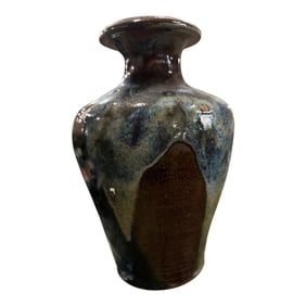 Mid 20th Century Vase With Thick Dripped Glaze