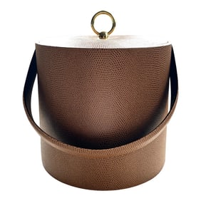 Vintage Georges Briard Faux Snakeskin Ice Bucket in the Style of Hermes