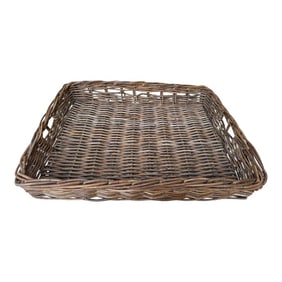 Large Rustic European Wicker Tray