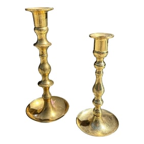 1970s Pair of Brass Mid-Century Candlestick Holders