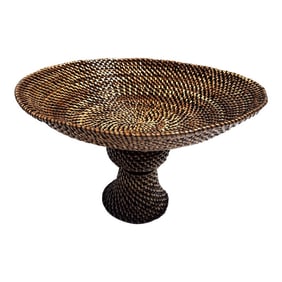 Handcrafted Rattan Pedestal Centerpiece/Bowl