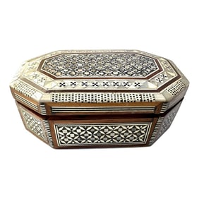 Handmade Egyptian Mother of Pearl Trinket Box