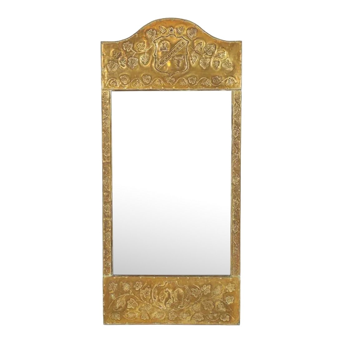 Antique Brass Repousse Mirror (1 of 4)