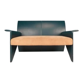 Mid 20th Century Vintage Mid-Century Leather Settee Bench