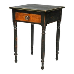 Early American Painted Sheraton Stand Side Table