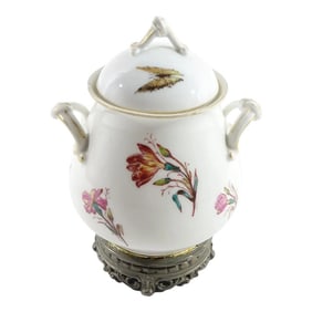 1950s Hand Painted Porcelain Jar