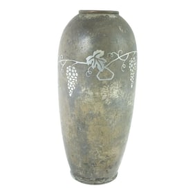 1960s Ceramic Vase with Silver Inlay