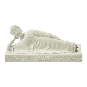 Mid 20th Century Porcelain Lying Buddha Figurine