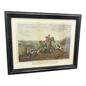 Mid 20th Century Print a Holloa Forward Signed on the Botttom