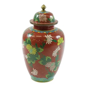 Early 20th Century Chinese Cloisonne Vase with Top